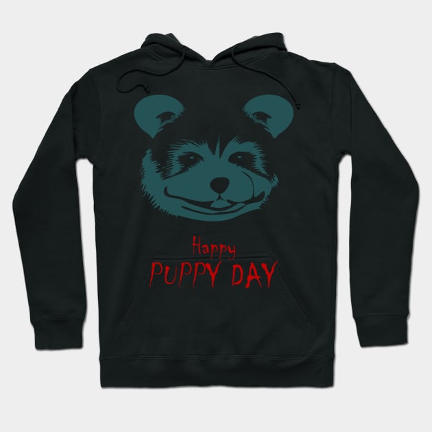 Happy Puppy Day Hoodie by Womens Art Store